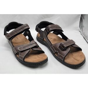 DOCKERS Men's Newpage Brown River Sandals‎ Hook And Loop Briar 90-21389 15M EUC